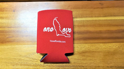 "One Love Florida" Can Cooler - Red