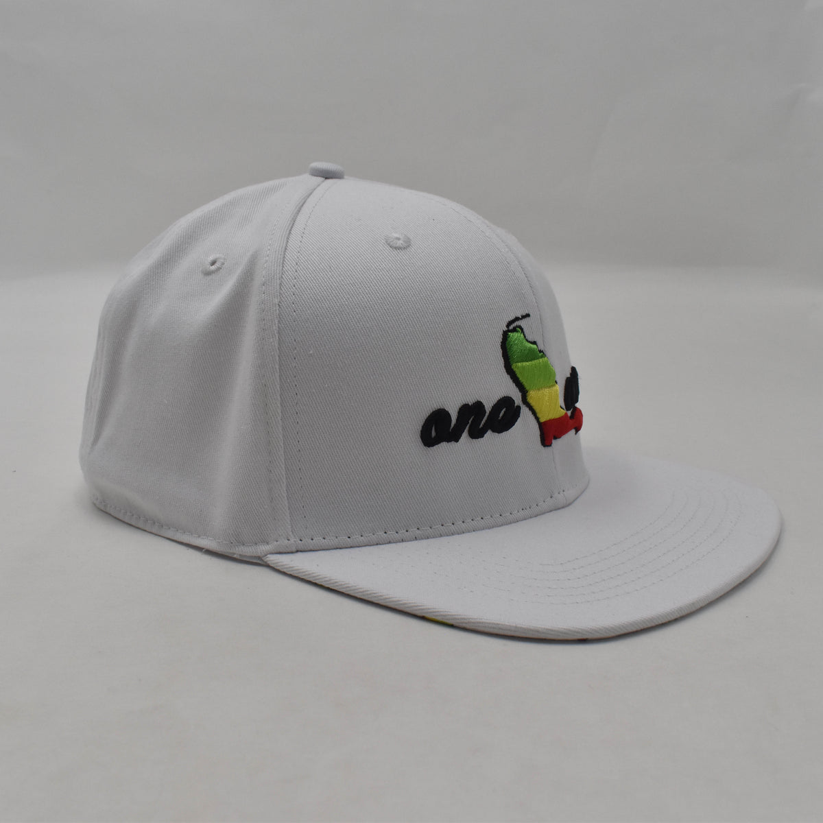 One Love Flex-Fit Hat White/Rasta – One Love Florida